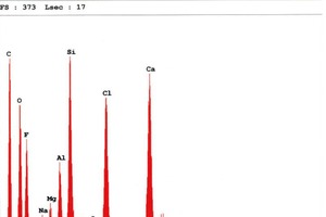  Bild 7: Spektrum einer Probe der Verunreinigungen und Rückstände aus einem Fensterfalz 