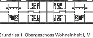  Bestand: Grundriss Block G 1. Obergeschoss, M 1 : 750 