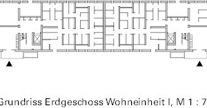  Bestand: Grundriss Block G Erdgeschoss, M 1 : 750 