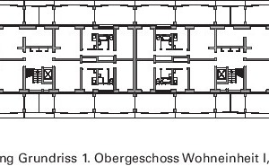  Erweiterung: Grundriss 1. Obergeschoss Block G, M 1 : 750 