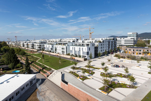  Heidelberger Bahnstadt mit Wohnbebauung, Schwetzinger Terrasse, Kita und SkyLab 