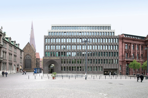  Blick vom Domshof: links das historische Museum, daneben die Kirche Unser Lieben Frauen 