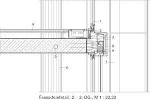  Fassadendetail, 2. – 3.OG, M 1 : 33 1/3 