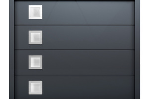  Ansicht eines Garagentores mit Verglasung 