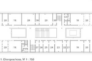  Grundriss 1. Obergeschoss, M 1 : 750 