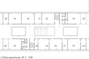  Grundriss 2. Obergeschoss, M 1 : 750 