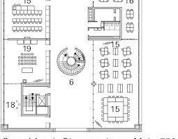  Grundriss, 4. Obergeschoss, M 1 : 750 