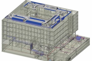  Beispiel BIM-Modell eines Verwaltungsgebäudes, Tragwerksmodell mit integrierter TGA 