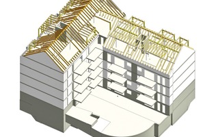  Lückenbebauung mit Dachstuhl im 3D-Modell 