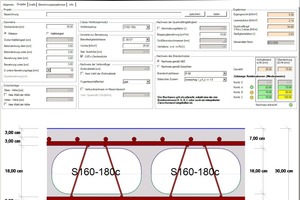  Screenshot: Berechnung und Schnitt einer Betondecke 