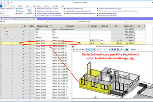  Screenshot: Verknüpfung von Tabelle und Gebäudemodell  