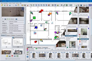  Screenshot: Gesamtansicht mit Grundriss- und Verzeichnisansicht 