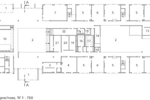  Grundriss Erdgeschoss, M 1 : 750 