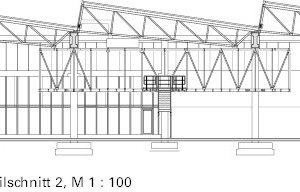  Meisterbüro Detailschnitt 2, M 1 : 500 