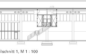  Meisterbüro Detailschnitt 1, M 1 : 500 