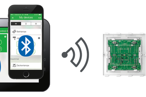  Darstellung der Bluetooth-Verbindung zwischen Wiser Taster-Modul und Schalter 