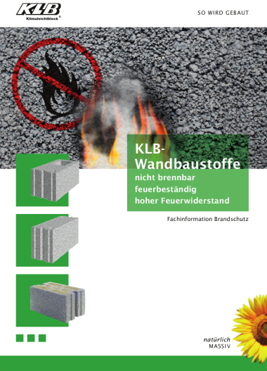 Titelbild der Brandschutzbroschüre „KLB-Wandbaustoffe“