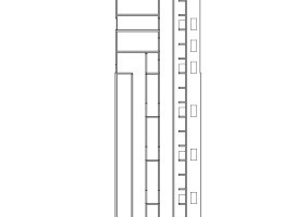  Grundriss des Testturms als Seitenansicht. 