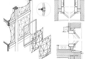  Isometrie von der Konstruktion eines Glaselements für die Fassade 