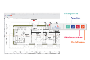  Screenshot des Saint-Gobain Plug-In: Schnellzugriff auf über 10.000 Bauteil-Lösungen in BIM-Qualität 