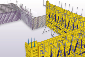  Screenshot: Darstellung von Tekla Structures 2018 anhand einer Betonschalung 