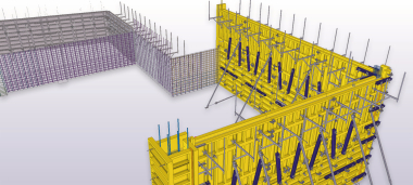 Screenshot: Darstellung von Tekla Structures 2018 anhand einer Betonschalung