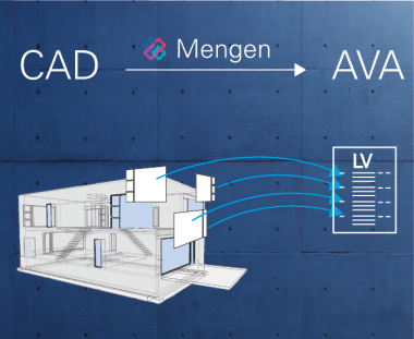 Screenshot: Übernahme von BIM-Daten in ein Leistungsverzeichnis