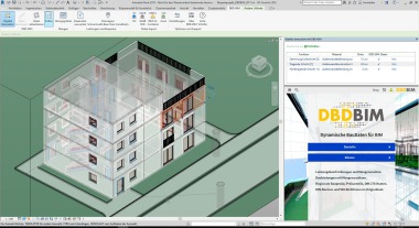 Screenshot mit Gebäudemodell und Bauteilbeschreibung