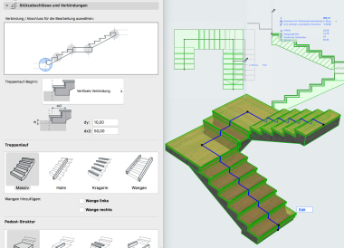 Treppenwerkzeug Allplan: Auswahl der Treppenkonstruktion 