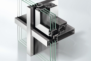  Abb. 8: Schmale Pfosten-Riegel-Fassade (FWS 35 PD) mit additivem Lüftungsflügel 