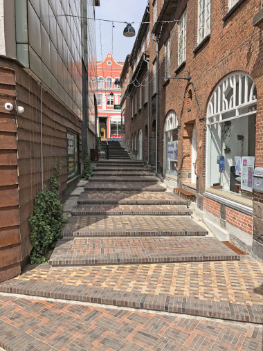 Pflasterklinker von Hagemeister für Gasse in Svendborg/DK