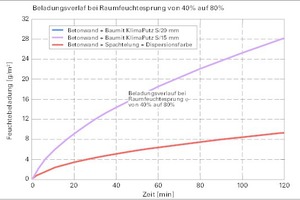  Beladungsverlauf bei Raumfeuchtesprung von 40 auf 80% 