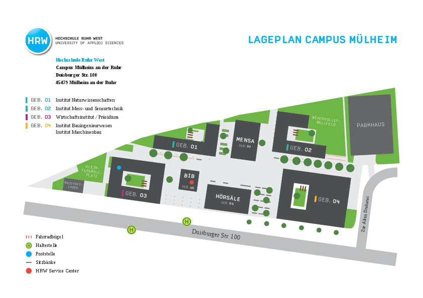 Lageplan Hochschule Ruhr West