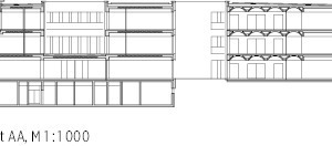  Schnitt AA, M 1 : 1 000 