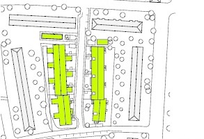  AktivStadthaus im Bestand, Ostzeile, Lageplan 