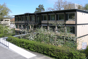  ZM wird der Züri-Modular-Pavillon genannt. Er ist seit den 1990-Jahren in der Stadt Zürich im Einsatz, wenn der Schulraum knapp wird 