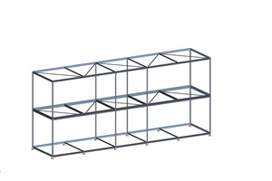  Statisches Analysemodell einer Konstruktion mit Stahlrahmenmodulen 