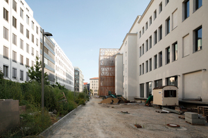  Ansicht Nordostfassade Bestand mit Blick gen Süden auf den Bühnenturm 