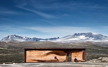 Rentierbeobachtungsstation Norwegen Holzbau