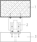  Detail Befestigung Fassadenelement, M 1 : 25<div class="legenden">	1	Stahlbetonwand, 250 mm</div><div class="legenden">	2	Fassadenplattenanker</div><div class="legenden">	3	Fassadenelement, 140 mm</div> 