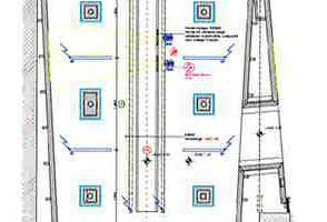  Grundriss „Antike Kulturen“, M 1 : 125	1	Vitrinenbeleuchtung, Schienensystem, Modul mit 2 Lichtköpfen 300 mm,		Ausstrahlwinkel 20°, max. 5 W, DALI-dimmbar	2	Lineare Aufbauleuchte, Einbau in Deckennische, Länge 2 427 mm,		tunable white, max. 35 W, DALI-steuerbar	3	Magnetische Stromschiene mit Einbauprofil, Fugenbreite 45 mm, max. 140 W/m, 	4	Strahler-Inset für magnetisches Stromschienensystem, Schlitzbreite 25/ 45,		max 13 W, DALI-dimmbar	5	Lineares Inset für magnetisches Stromschienensystem, Schlitzbreite 25/ 45,		max 7,5 W, DALI-dimmbar	6	Revisionsklappe 300/300, eliptischer Ausschnitt für Lichtaustritt Projektor	7	Abluft	8	Zuluft 