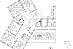  Grundriss Neue Mittelschule, Bildungsbereich 3. Obergeschoss, M 1 : 750 