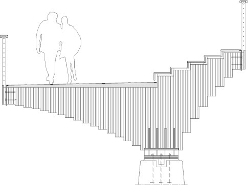 Lechsteg Landsberg, Querschnitt, Entwurf Knippers Helbig mit Birk Heilmeyer