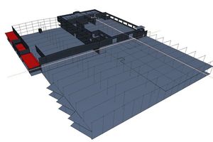  Die Basis bildet auch hier das Gebäudemodell, aus dem das Tragwerksanalysemodell (Im Bild) abgeleitet wird 