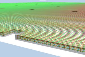  Im Bild ist die Bewehrung innerhalb des Stahlbetons in 3D dargestellt. Für die Bewehrungsplanung setzen Löser+Körner Allplan Engineering ein 