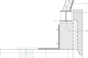  Detail Anschluss Holzrahmenträger Bauteil C, Hofseit, M 1 : 20 