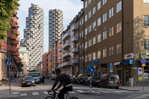  Die Norra Tornen bilden den städtebaulichen Auftakt zum Stadtviertel Hagastaden im Norden von Stockholm 