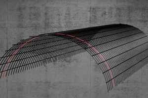  Visualisierung einer Carbongitterbewehrung mit vielfältigen Einsatzmöglichkeiten, z.B. im Tunnelbau. 