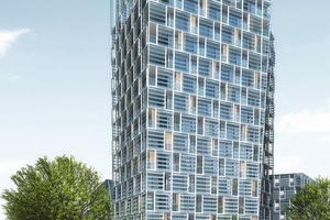  Smart green Tower: Die vorgehängte Fassade aus Glasfaser-Kunststoff-Profilen (GFK-Profile) mit integrierter Photovoltaik ist besonders nachhaltig und ressourcenschonend. Der CO2-Abdruck ist signifikant geringer; zudem werden 45 % graue Energie, d.h. die für Herstellung, Transport, Lagerung, Verkauf und Entsorgung benötigte Energie, eingespart. In Gesamtbetrachtung der Fassade inklusive Montage und Unterhalt entsteht ein konkurrenzfähiger Preis zu aktuellen Fassadenlösungen. 