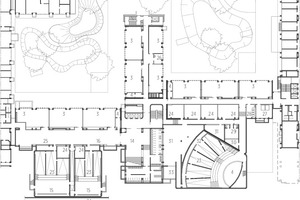  Grundriss 1. UG, M 1 : 1 000
1 Romanistik Büro / Bürotrakt2 Romanistik Arbeitsraum3 Seminarraum4 EDV5 Romanistik Besprechung6 Dekanat Büro7 Dekanat Seminarraum8 Dekanat Sitzungssaal9 Teeküche10 Philosophie Büro11 Philosophie Arbeitsraum12 Windfang13 StudentInnenforum14 Eingangshalle15 Hörsaal16 StudentInnen Aufenthaltsbereich17 Dekanat / Besprechung18 Dekanat19 Server20 IKM / PC-Pool21 IKM Büro22 Projektionsraum23 Luftkammer24 Materiallager25 Garderobe / Spinte26 Still-/Liegeraum27 Materiallager Dezernat28 Putzraum29 Garderobenraum30 Serverraum Hörsaal31 TGA Lüftung32 Verteilerkammer33 Einbringschacht TGA34 Energiekanal 